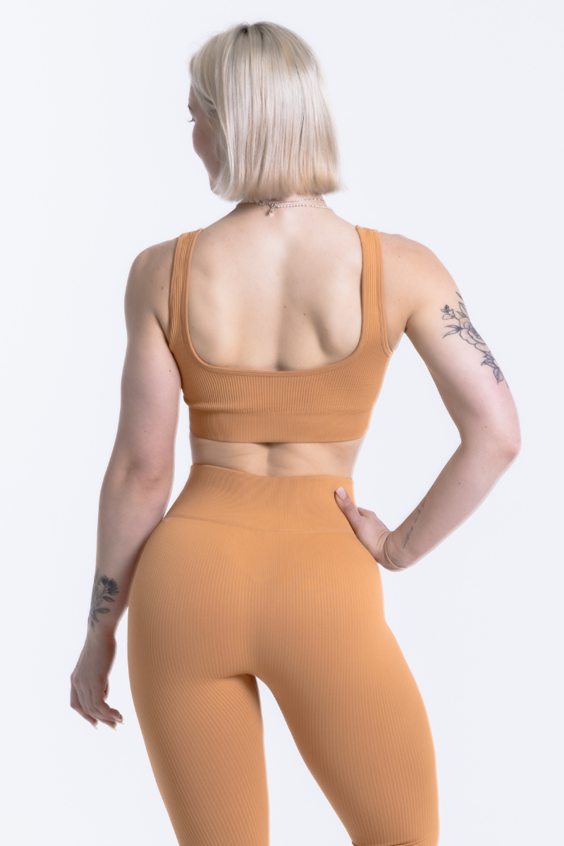 Luxe Sports Bra | U Shape - Tangerine