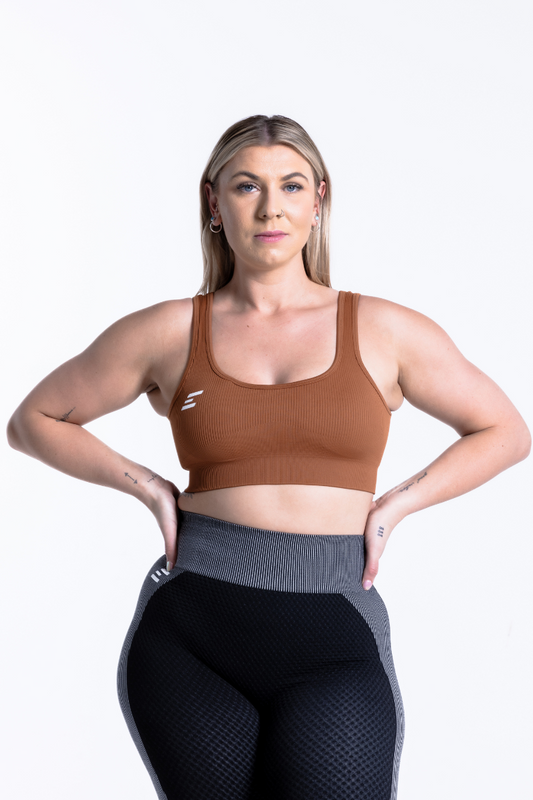 Luxe Sports Bra | U Shape - Cinnamon