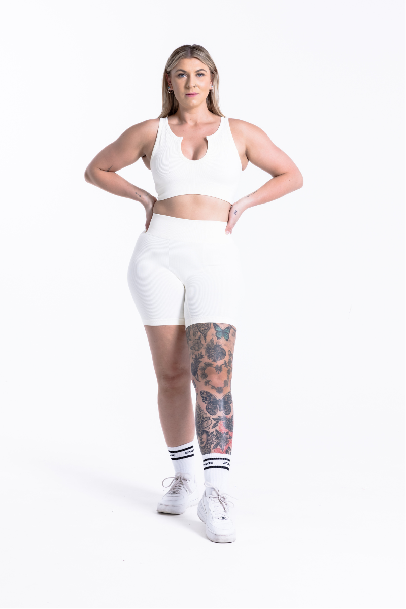 Luxe Sports Bra 2.0 | V Shape - Ivory