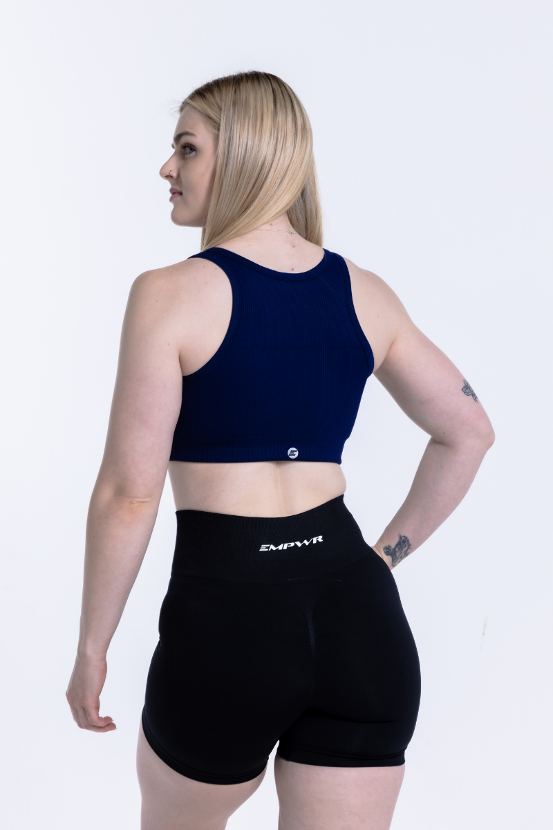 Luxe Sports Bra 2.0 | V Shape - Navy Blue